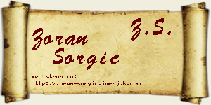 Zoran Šorgić vizit kartica